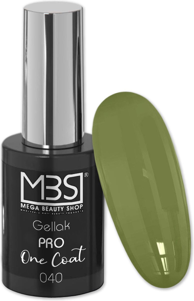 MEGA BEAUTY SHOP Gellak - one coat - 1 keer dekkend - gel nagellak - 10ML - MBS - leger groen - Professioneel 40