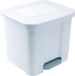 Plasticforte Vuilnisbak/pedaalemmer - 2-vaks - wit - 35 liter