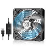 OTraki 120 mm USB-ventilator met 3 instelbare snelheden, draagbare pc-ventilator, 5 V, radiatorventilator voor laptop/tv-behuizing/PS5/PS4
