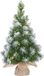 Mica Decorations Kunst kerstboom - kunstboom - in jute zak - met verlichting en sneeuw - 60 cm - Mini boompjes / kerstboompjes