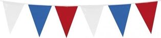 Merkloos / Sans marque Haza Vlaggenlijnen Holland - 3x - Rood-Wit-Blauw - 10 meter