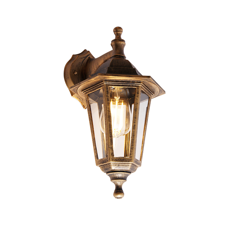 QAZQA Buitenwandlamp antiek goud verstelbaar - New Haven