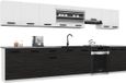 BELINI Keukenblok ITALIA 3 - Meuble de cuisine Ensemble 320 cm Blanc-Ébène Mat