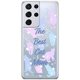 ERT GROUP mobiel telefoonhoesje voor Samsung S21 ULTRA origineel en officieel erkend Babaco patroon Cats 017 optimaal aangepast aan de vorm van de mobiele telefoon, gedeeltelijk bedrukt