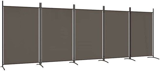 vidaXL Kamerscherm 5 panelen 433x180 cm stof antraciet