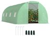 Serre en plastique - Serre tunnel - 18 m² - 6 x 3 x 2 mètres - 8 fenêtres - Porte enroulable avec fermeture éclair - Cadre en acier galvanisé, couverture PE, vert