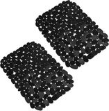 Ibenzoa® Antislip Spoelbakmat Set van Twee Stuks in Kiezelsteen Ontwerp voor Keuken en Badkamer