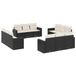 vidaXL 12-delige Loungeset met Kussens Poly Rattan Zwart