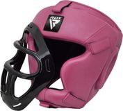 RDX Sports T1 Hoofdbeschermer Met Verwijderbare Gezichtskooi Roze - Small