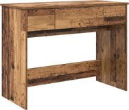 vidaXL Cosmetische Tafel met Lade en Opslag Oudhout 100 x 45 x 76 cm