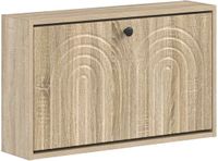 vidaXL Wandgemonteerde Schoenenkast ALKMAAR 71 x 17 x 43 cm Bewerkt hout Sonoma eiken