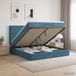 vidaXL Ottoman bed met matras Donkerblauw 140 x 190 cm Fluweel