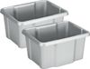 Sunware Opslagbox Nesta - 4x - kunststof - 24L - grijs - 42 x 33 x 22 cm - stapelbaar
