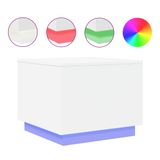 vidaXL Salontafel met LED-verlichting, wit, 50x50x40 cm