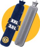 Pasper bouillotte longue 75 cm avec housse - bouillotte 3.5 litres - bleu
