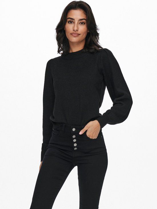 JDY JDYRUE L/S PULLOVER KNT Dames Trui - Zwart - Maat L