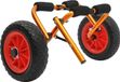 Chariot de kayak pliable - Chariot de bateau en aluminium à 2 roues - Roues en polyuréthane entièrement en caoutchouc - Capacité de charge 80 kg - Adapté aux kayaks, planches de SUP, canoës et petits bateaux - Orange/Noir