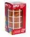 APLI 11501 - rol met vierkante stickers, 20 mm, bruin