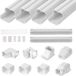 VEVOR Mini Split Line Set Cover 76,2 Mm B 5350 Mm L Decoratieve Pvc Buisafdekking voor Airconditioning Met 4 Rechte Kanalen en Volledige Componenten Overschilderbaar voor Warmtepompen Wit
