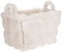 Storagesolutions Panier rectangulaire avec poignée, fausse fourrure artificielle, beige, 38 x 26 x 24 cm