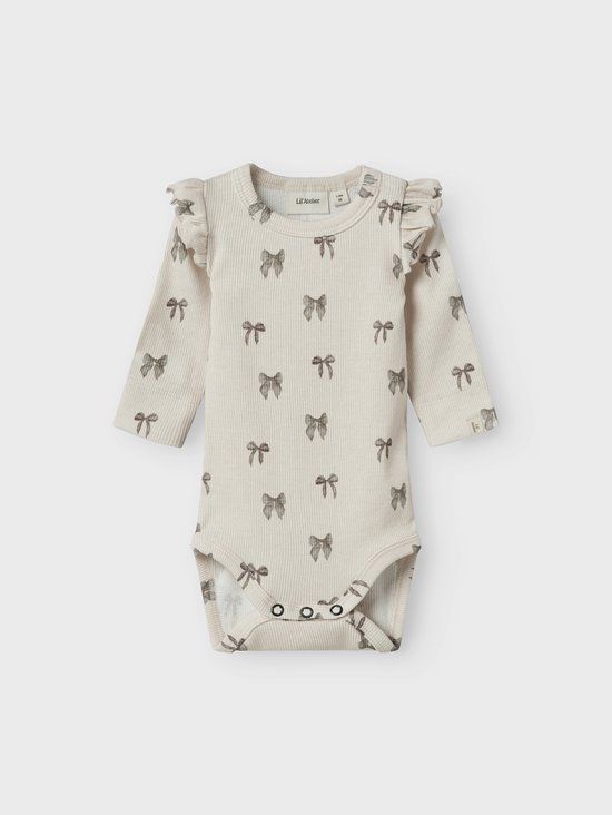 NAME IT NBFGAVO EKO LS SLIM BODY LIL NOOS - Baby - Bodies - Dierenprint - Silver Peony