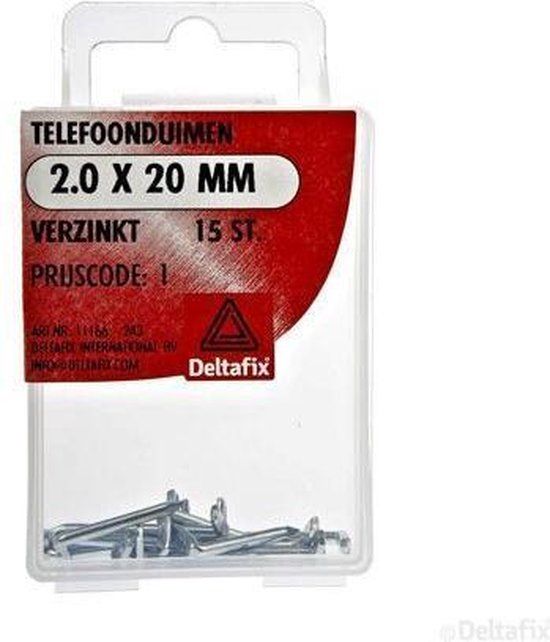 Deltafix telefoonduimen 2 x 20 mm - verzinkt - 15 stuks