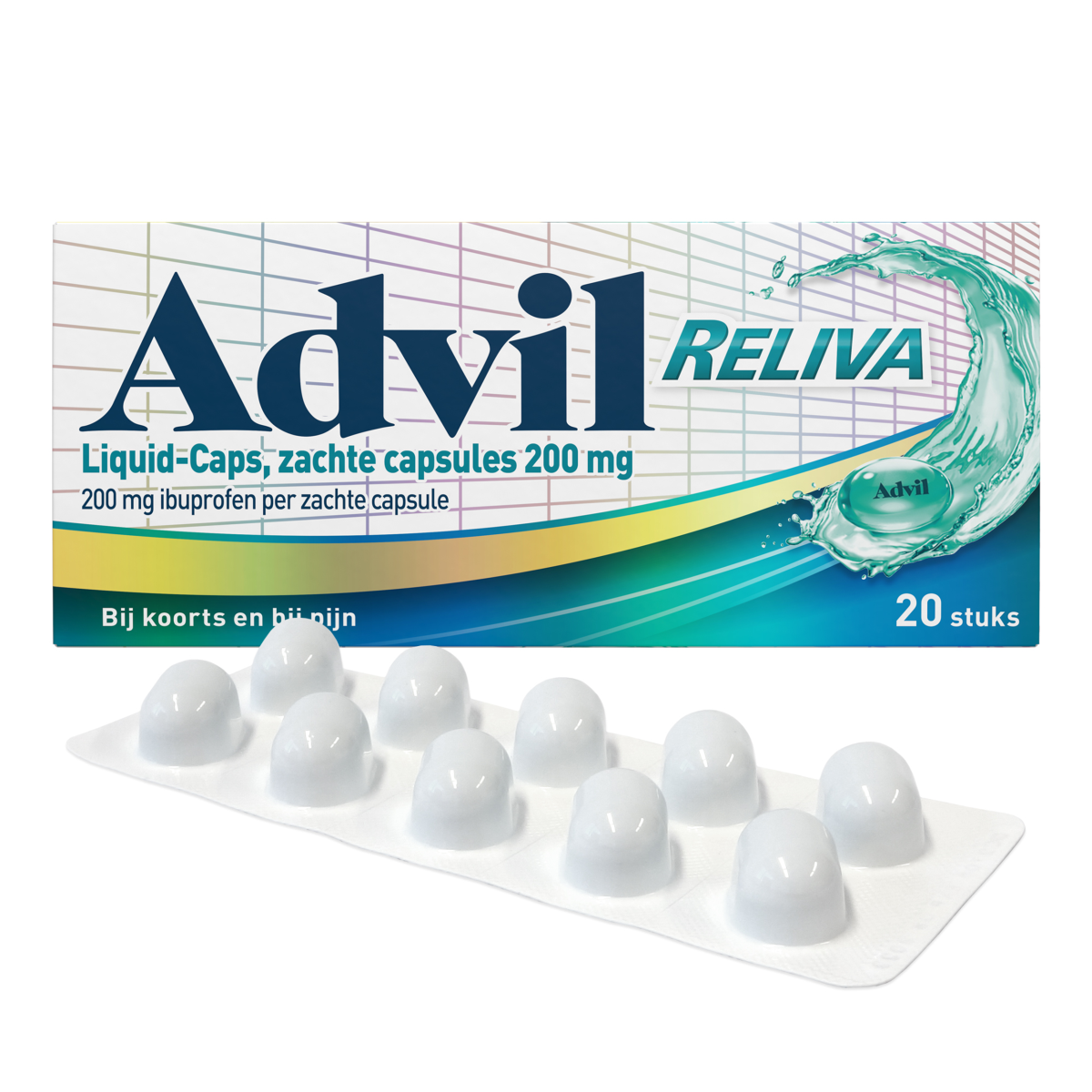 Advil Reliva Liquid Capsules 200 mg - voor pijn en koorts