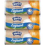 Swirl Scheurvaste en dichte vuilniszakken met trekkoord, 35 liter, 3 multipack met 33 vuilniszakken, extra sterk, druppelvrij