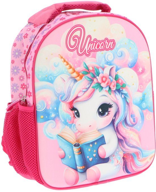 Unicorn 3D Rugzak - Schooltas - Polyester - Roze - Rugzak kind