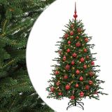 vidaXL Sapin de Noël artificiel avec boule de Noël 120 cm 150 LED Blanc chaud