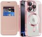 Techsuit Hoesje geschikt voor Apple iPhone 16 Pro Max - SmartMag Book Wallet Case - Rose