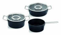 Fissler Adamant Pannenset 3-delig Aluminium met Glazen Deksel Antraciet