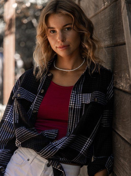 Roxy LET IT GO FLANNEL - Dames overhemd - Zwart tinten - Maat L