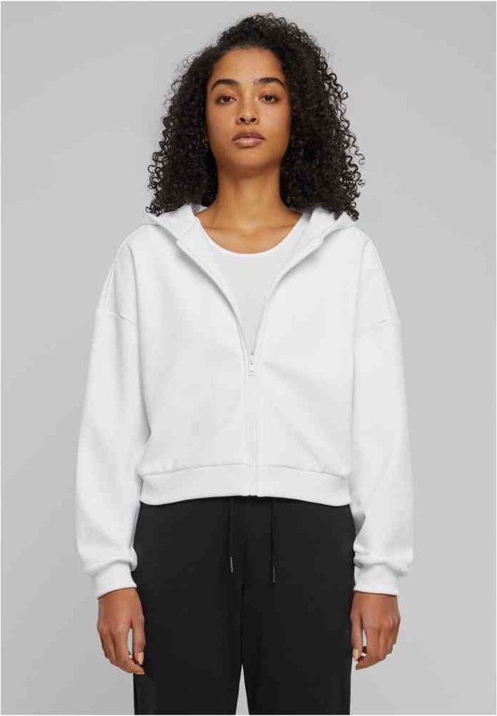Urban Classics Cozy Short Vest met capuchon - Wit - Maat 3XL - Dames