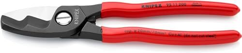 KNIPEX Knipex Kabelschaar met dubbele snijkanten gebruineerd, met kunststof bekleed 200 mm (zelfbedieningskaart/blister) 95 11 200 SB