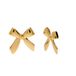 Lucardi Dames Stainless steel goldplated oorknoppen strik