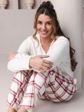Pastunette Alpine Creme Pyjama Vrouwen Geruit Lange Mouw 46