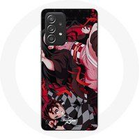 Maniacase Samsung Galaxy A52s 5G Demon Slayer Tanjiro Nezuko Attaque Combat Hoesje