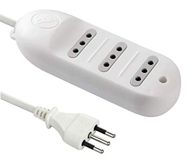 Electraline 62032 meervoudige stekkerdoos 3-voudig 10 A, kabel 1,5 m wit