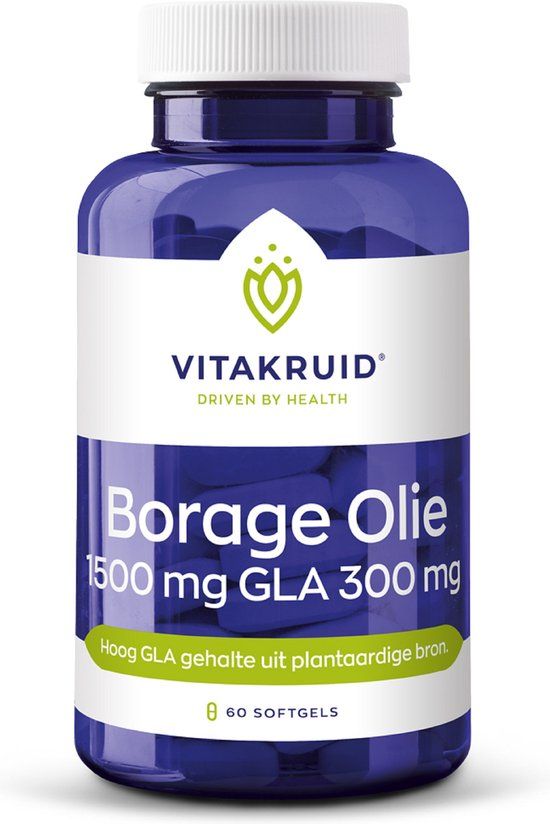 Vitakruid Borage Olie 1500mg GLA 300mg - 60 softgels