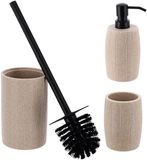 Tendance Leaf badkameraccessoires - beige - polyresin - 3-delig