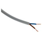 Zenitech - Elektrische Stroomkabel H05VV-F 2x 1.5mm² - Platte Structuur - Binnengebruik - PVC Isolatie - Voor Huishoudelijke Apparaten en Binnenverbindingen - 25m - Grijs