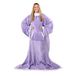 Snuggie Sherpa - De originele draagbare deken met mouwen, warm, gezellig, superzachte sherpa, functionele deken met mouwen en zakken voor volwassenen, vrouwen, heren, lila
