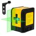 Amazon Basics Groene Kruislijnlaser, Zelfnivellerend, Horizontale en Verticale Lijn, 360° Draaibaar, 18 m Bereik, met Magnetische Beugel, Statiefaansluiting, Geel/Zwart