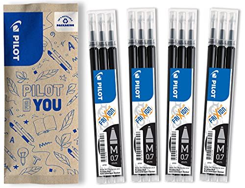 Pilot Pen FriXion rollervulling 0.7 - Set van 15 (Zwart)