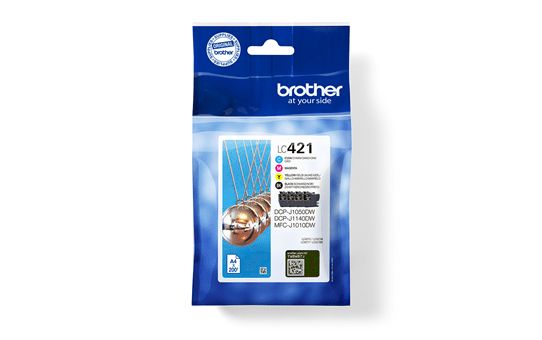 Brother LC421VALDR Inktcartridge 4 Stuks Origineel Zwart, Cyaan, Magenta, Geel