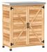 Abri de jardin Abri en bois pour outils de jardin avec table de plantation - Plan de travail galvanisé - 2 étagères - Double porte - 79 x 43 x 92 cm - Étanche