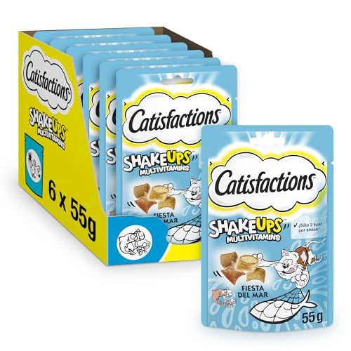 Catisfactions Shake Ups Multivitamins Banquet met zeevruchten, 6 verpakkingen à 55 g