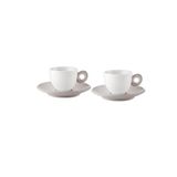 Guzzini - EVERYDAY Set van 2 koffiekopjes met schotel - Duif grijs
