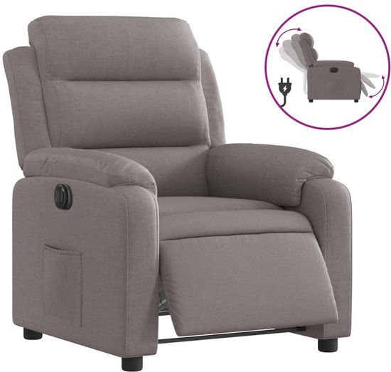 vidaXL Fauteuil verstelbaar elektrisch stof taupe